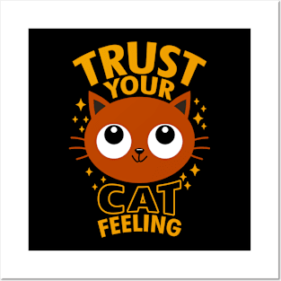 Funny Original Kawaii Cute Cat Slogan Meme Gift For Cat Lovers Posters and Art